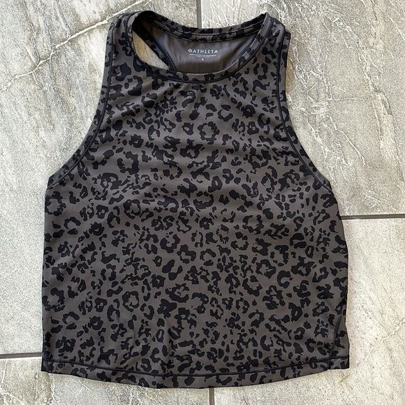 🖤 Athleta Lot Bundle 2 Crop Tanks / Bra Top size Small / Medium Black Leopard - Picture 8 of 14